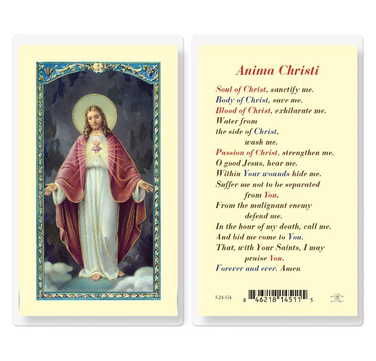 Anima Christi Laminated Holy Card, 25-Pack, # 99571