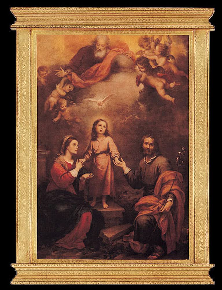 Holy Family w/ God the Father and Holy Spirit Plaque, 22"x30", Made in Italy, # 18477