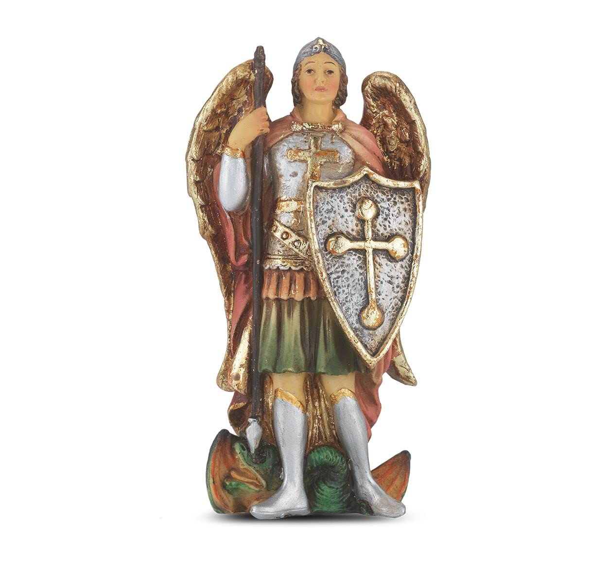 4" Full Color Resin Statue, St. Michael, # 65374