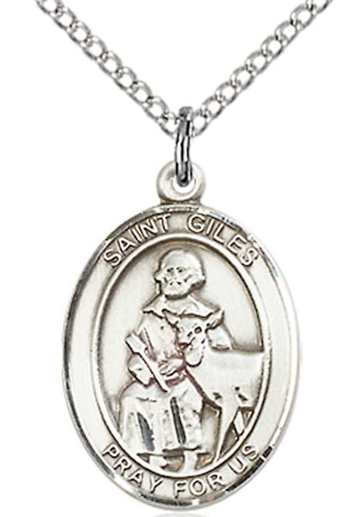 St. Giles Medal in Fine Pewter, 3/4" tall, Your Choice of Chain # 17054