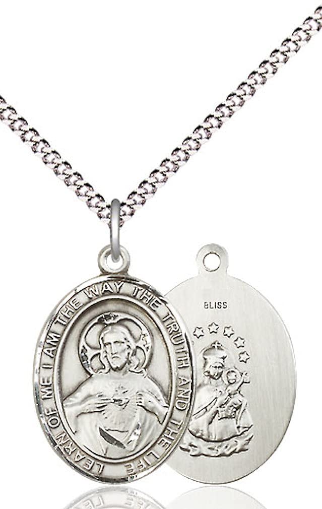 Scapular Medal in Fine Pewter, 3/4" tall, Your Choice of Chain, # 5719