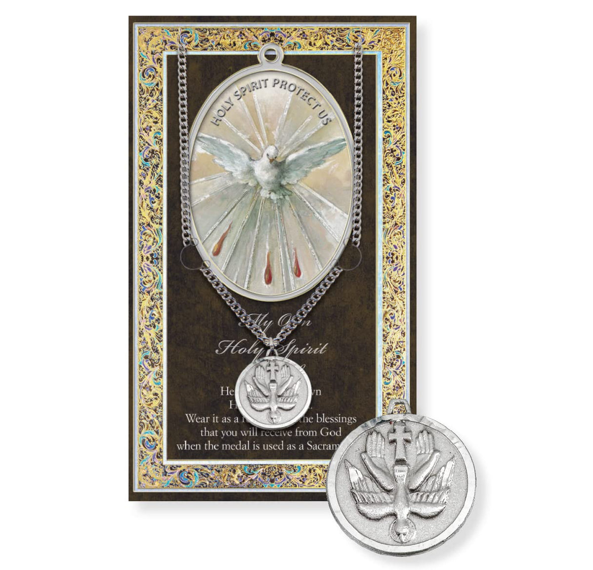 Holy Spirit Biography Folder and Patron Saint Medal # 1917