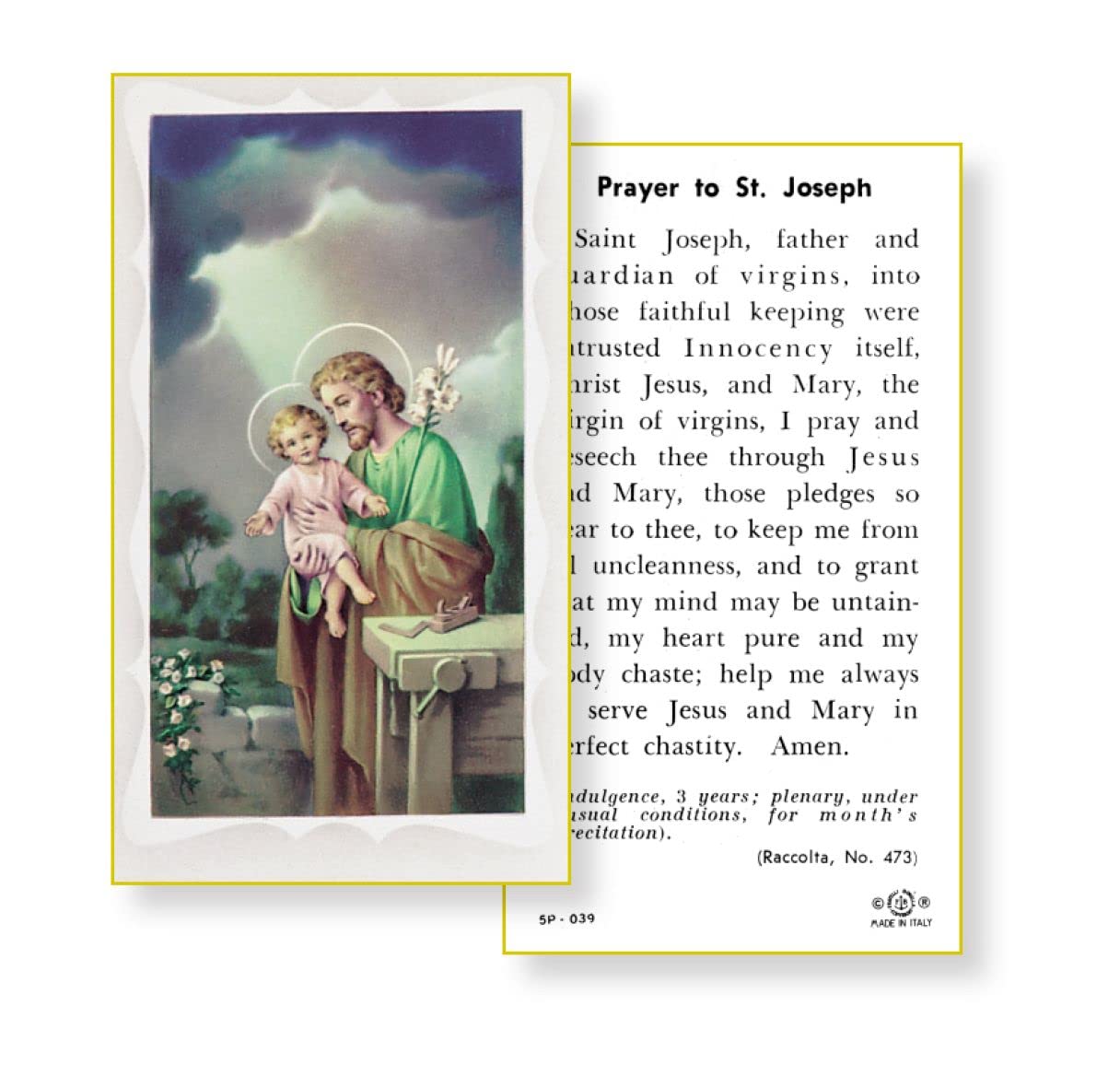 SAINT JOSEPH THE WORKER Paper Holy Cards, 2"x4", 100-pack, # 5818