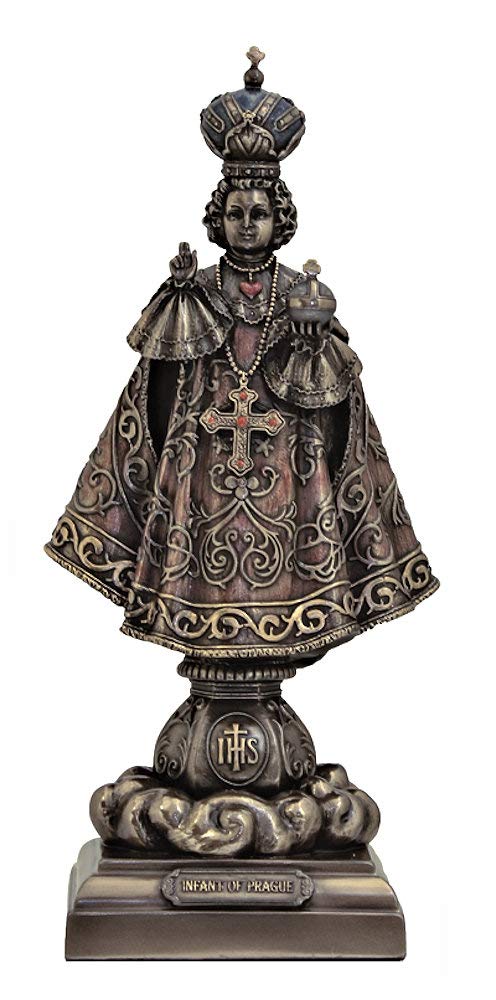 8" Infant of Prague Statue, Bronzed Resin, # 63895