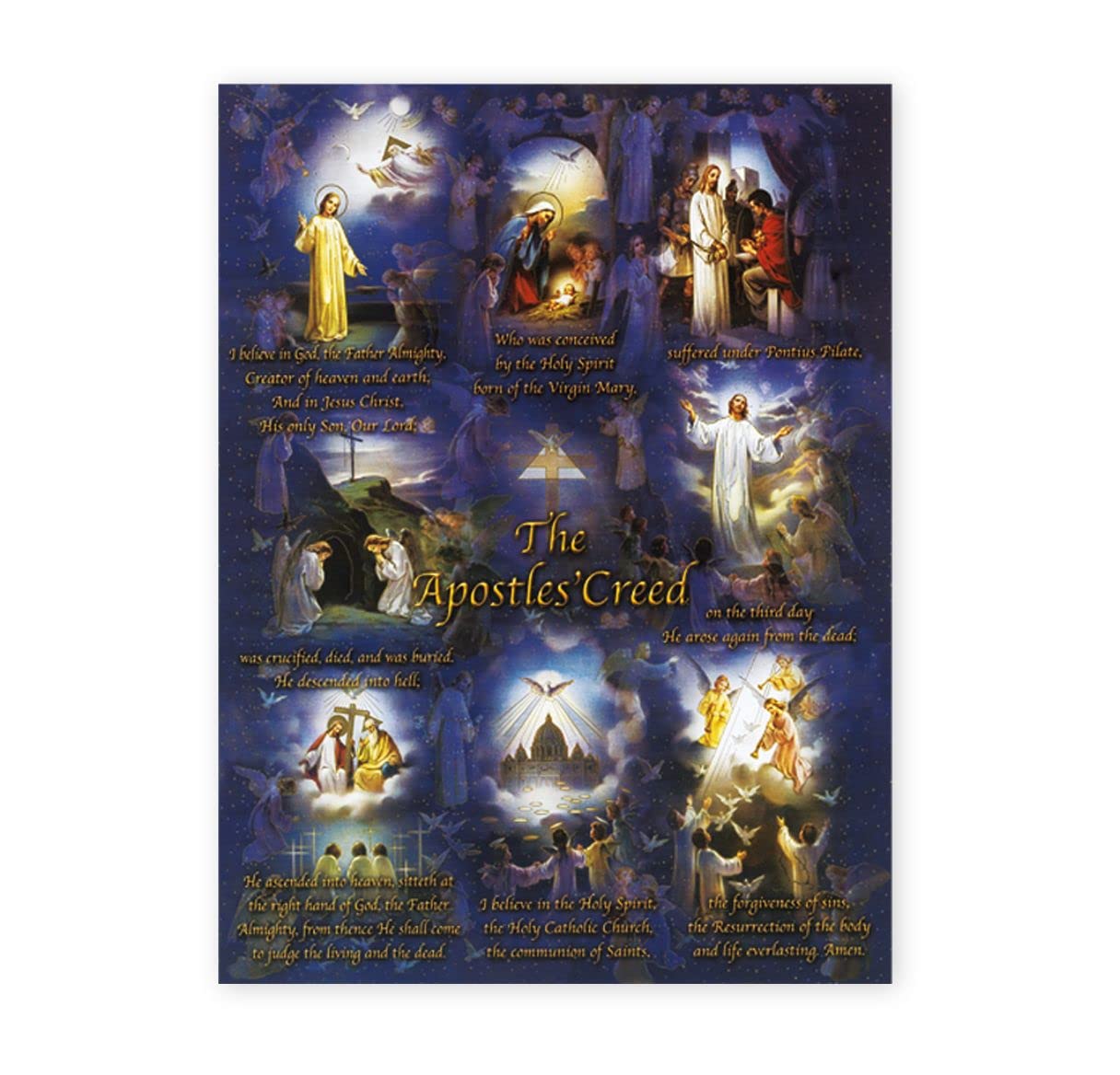 19" x 27" Poster of the Apostles' Creed, Italian gold embossed, #, 98468
