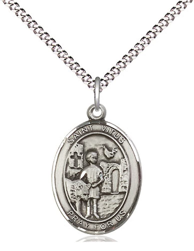 St. Vitus Medal in Fine Pewter, 3/4" tall, Your Choice of Chain # 17267
