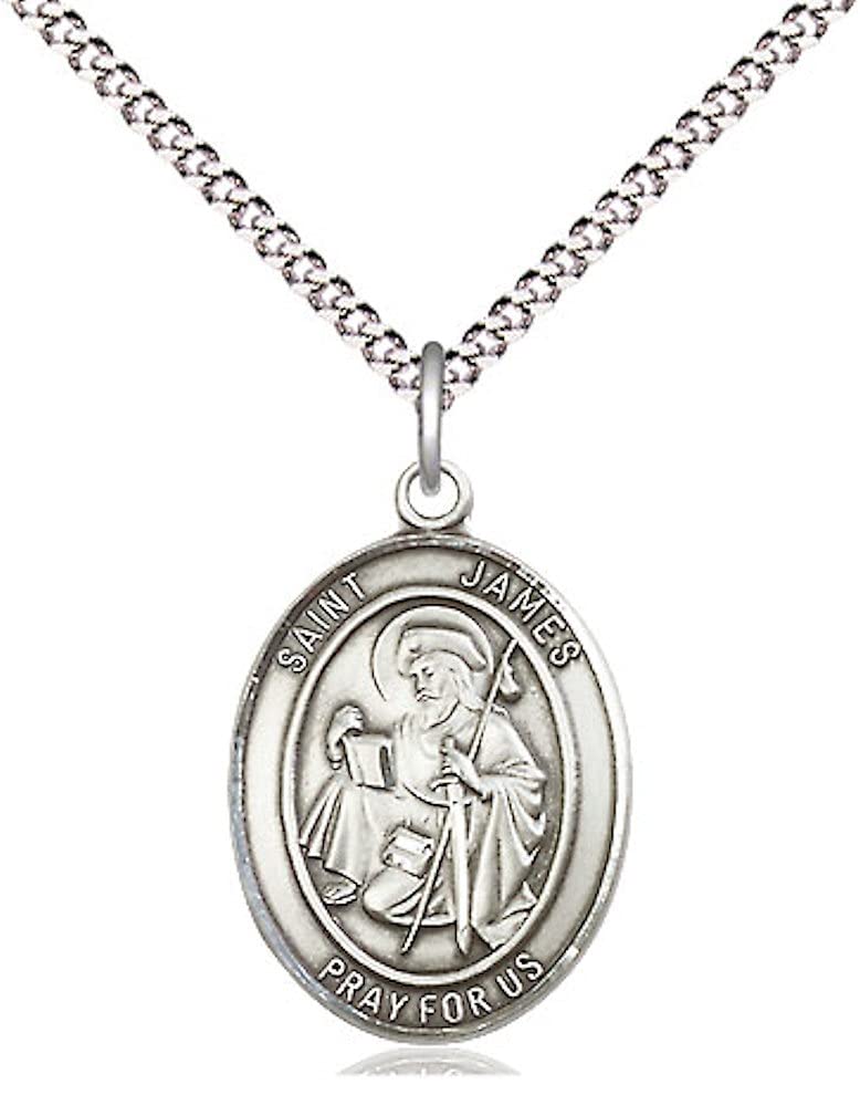 St. James the Greater Medal in Fine Pewter, 3/4" tall, Your Choice of Chain # 17073