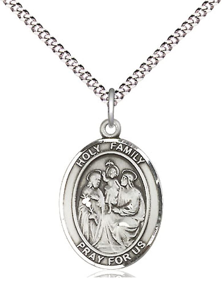Holy Family Medal in Fine Pewter, 3/4" tall, Your Choice of Chain, # 5705
