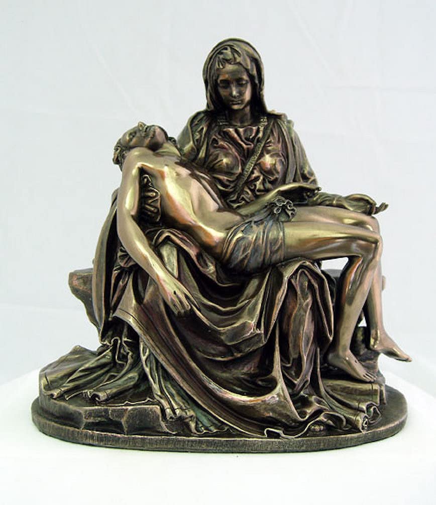 5" Pieta Statue Cold Cast Bronze Veronese Resin, # 2055