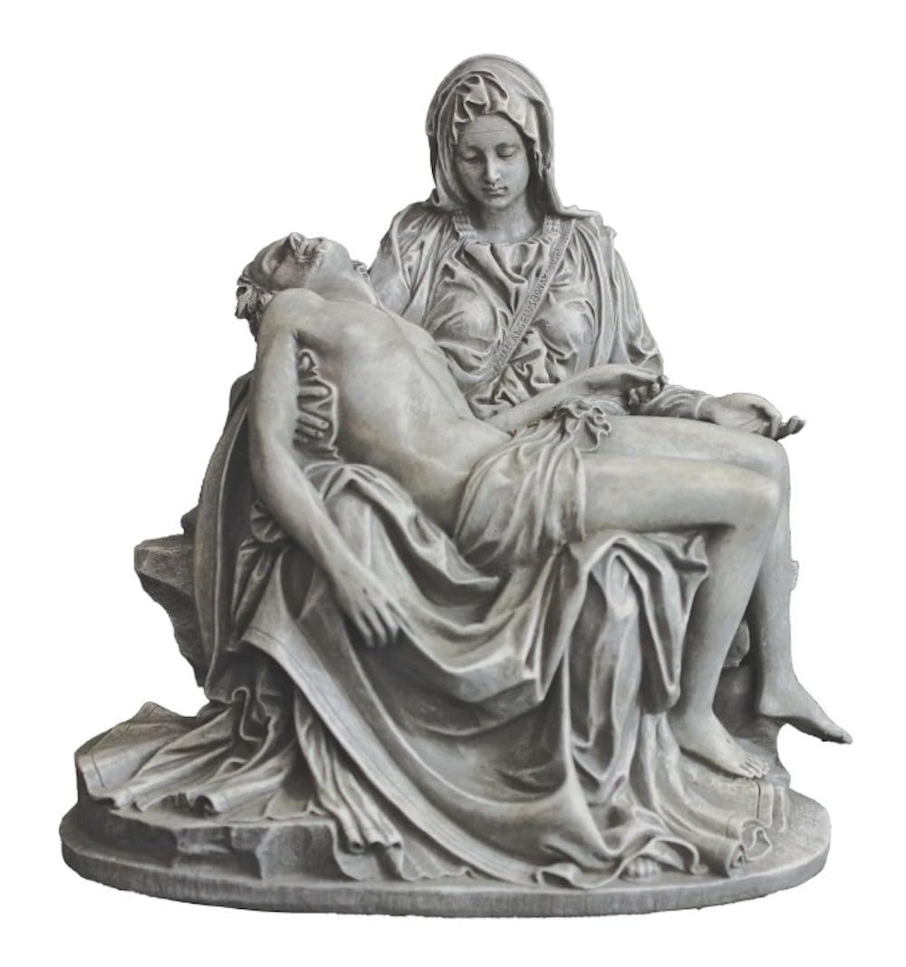 Pieta Statue in Stone Finished Resin, 6.25" Tall