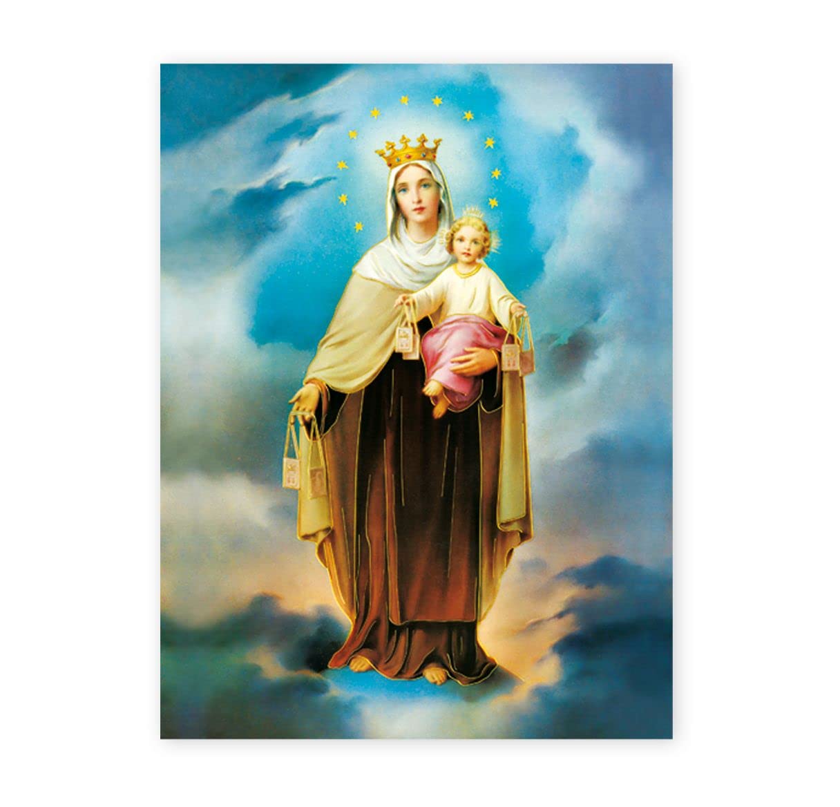 19" x 27" Poster of Our Lady of Mount Carmel, Italian gold embossed, #, 98462