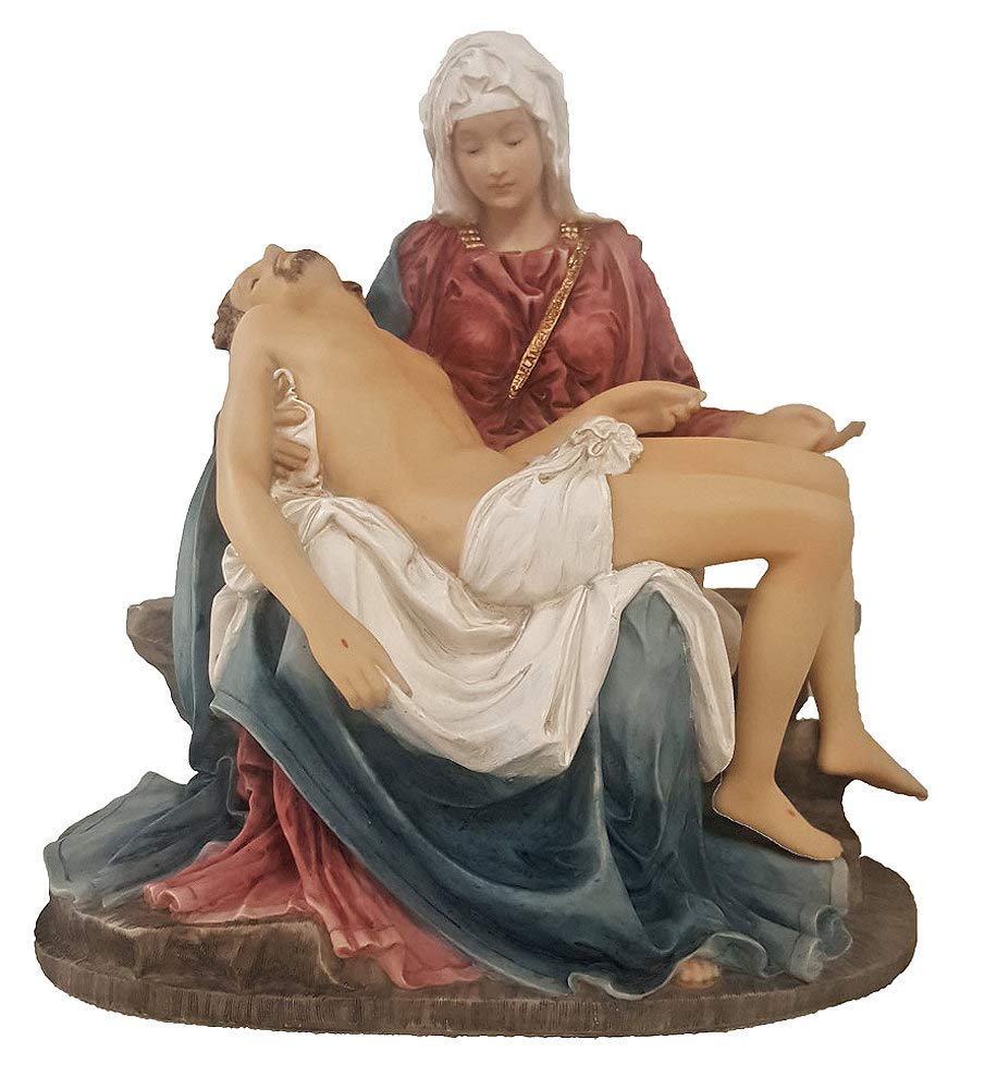 6.25" Pieta Statue in Hand Painted Veronese Resin, # 68041