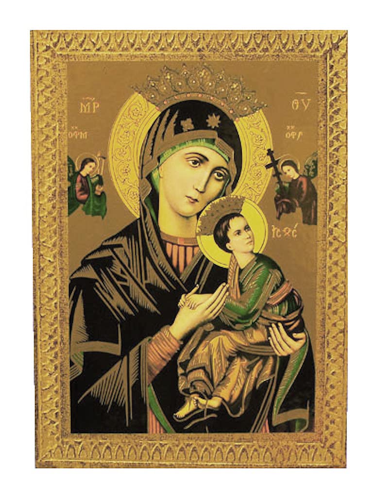 Our Lady of Perpetual Help Florentine plaques, 5x7". Made in Italy, 2-Count Value Pack, # 6349