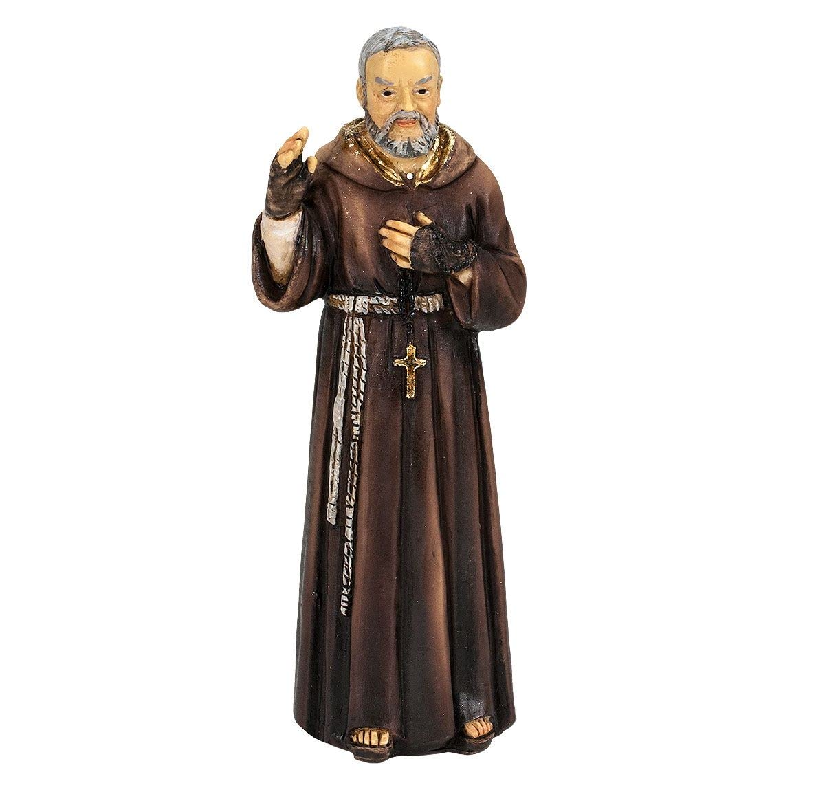 4" Full Color Resin Statue, St. Padre Pio, # 6474