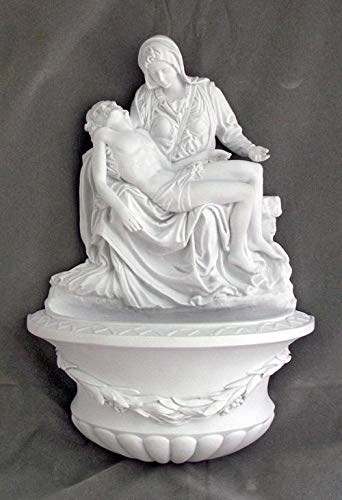 Pieta White Resin Holy Water Font, 10", 96243