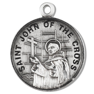 3/4" Round Sterling Medal, Your Choice of Chain, St. John of the Cross, #96785