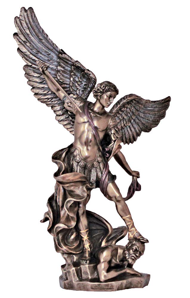 Saint Michael Bronzed Resin Statue 14.5", 92031