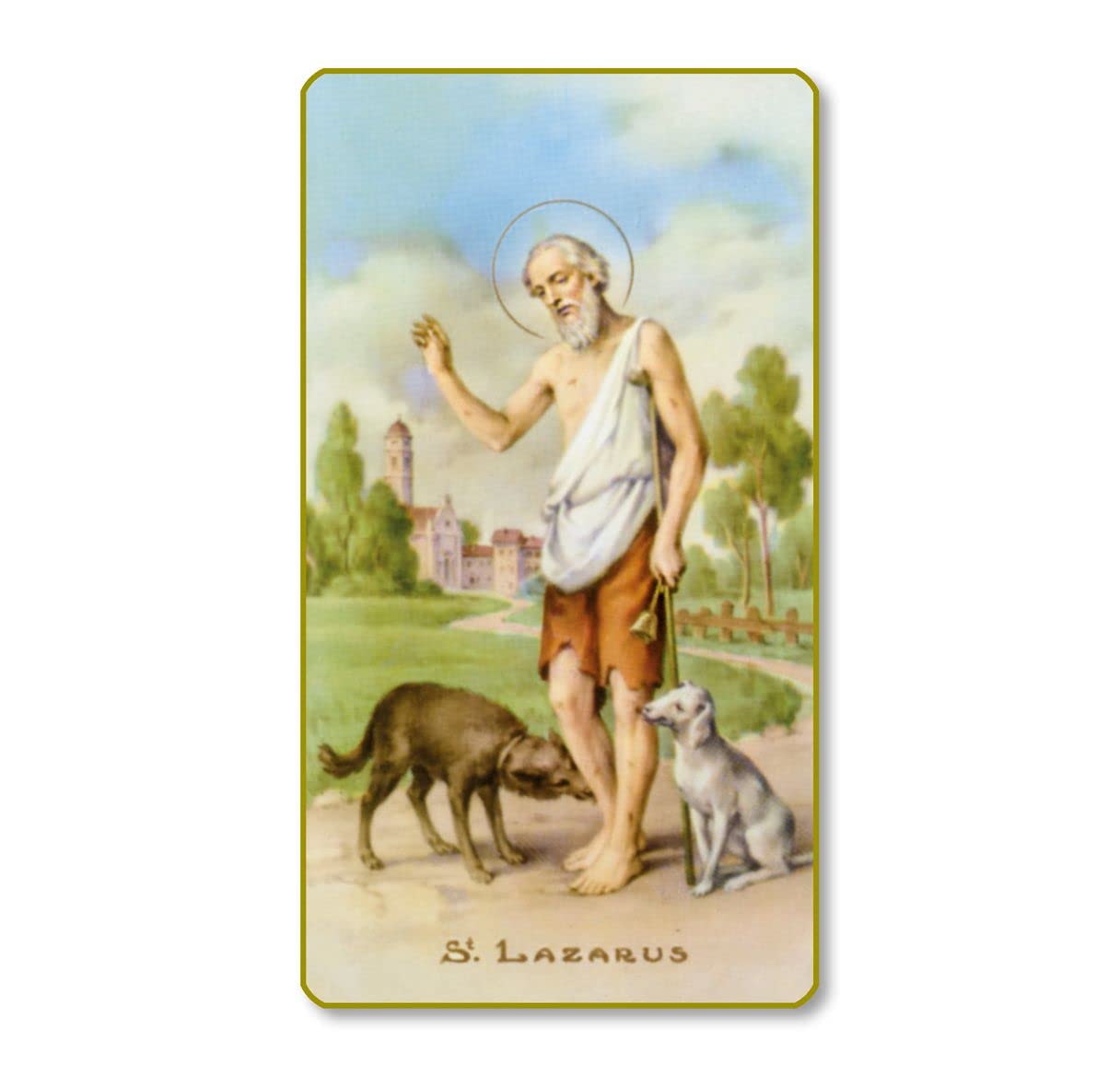 St. Lazarus Italian Paper Holy Cards, 2"x4", Blank Back, 100-Pack, # 6112