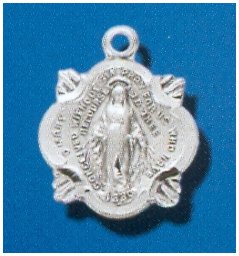 1/2" Sterling Silver Miraculous Medal, Your Choice of Chain, #29480