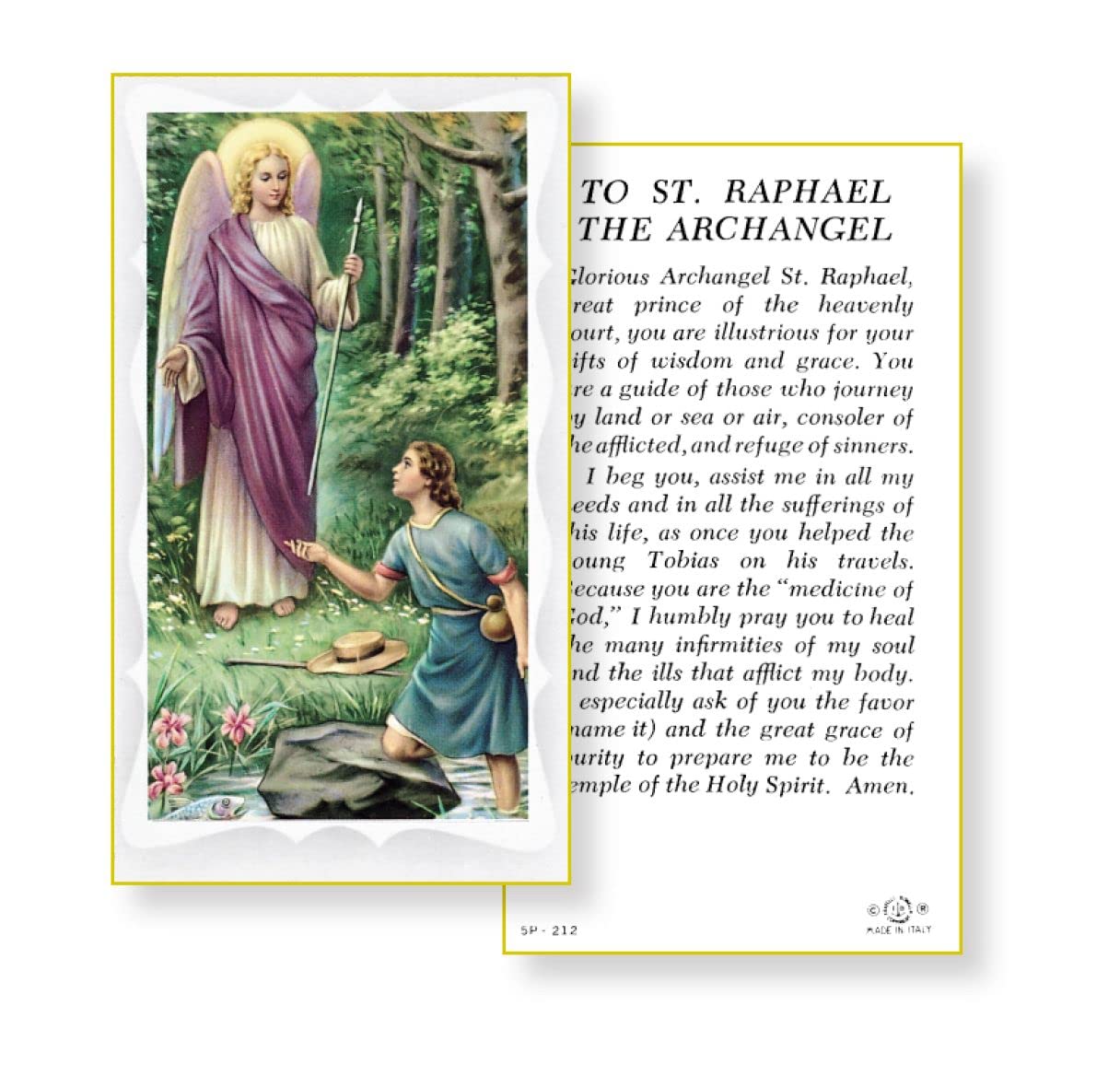 SAINT RAPHAEL THE ARCHANGEL Paper Holy Cards, 2"x4", 100-pack, # 5880