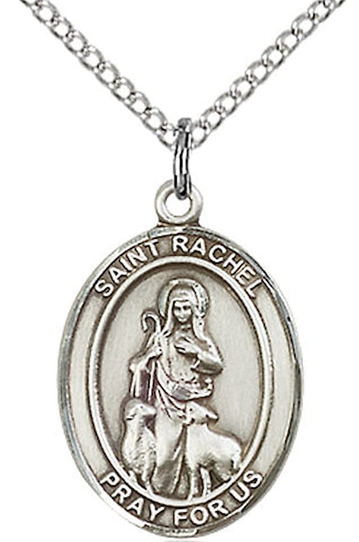 St. Rachel Medal in Fine Pewter, 3/4" tall, Your Choice of Chain # 17207