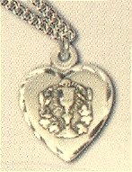 First Communion Heart Pendant 14kt Gold Filled, 9/16", Your Choice of Chain, # 98602