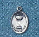 Holy Communion Pendant Oval Sterling 1/2", Your Choice of Chain, # 98610