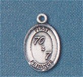"70 x 7" First Penance 1/2" Oval Medal Sterling, Your Choice of Chain, # 98613