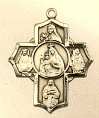 Our Lady Mt. Carmel 5-Way Medal 1-1/8" Solid 14kt Gold, Free Chain, # 43443