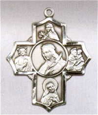 St. Philomena 5- Way Medal 1-1/8" Sterling Silver, Your Choice of Chain, # 97020