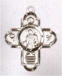 1" Sebastian Sport 5-Way Medal Sterling Silver, Your Choice of Chain # 43472
