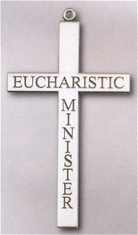 Eucharistic Minister Cross Necklace 2.5" Pewter, Your Choice of Chain # 43534