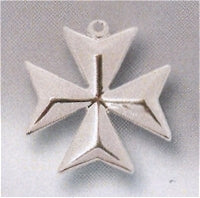 8-Point Maltese Cross, Convex High Polished 3/4" Sterling, Your choice of chain # 43548