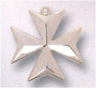 8-Point Maltese Cross, Concave High Polished 3/4" Sterling, Your choice of chain # 43553