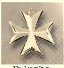 8-Point Maltese Cross, Convex Satin-Finish 3/4" 14kt Gold Filled, Your choice of chain # 43557