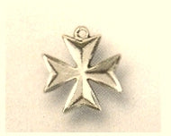 8-Point Maltese Cross, Concave Satin-Finish 7/16" in 14kt Gold Filled, Your choice of chain 43564