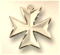 8-Point Maltese Cross, Concave Satin-Finish 3/4" 14kt Gold Filled, Your choice of chain # 43566