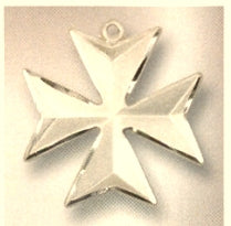 8-Point Maltese Cross, Concave Satin-Finish 1" in Solid 14kt Gold, # 43569