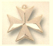 8-Point Maltese Cross, Concave High Polished 3/4" Solid 14kt Gold, # 43571