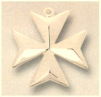 8-Point Maltese Cross, Concave High Polished 1" 14kt Gold Filled, your choice of chain # 43572