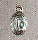 Miraculous Medal 9/32", Blue Enamel on Gold Plated Sterling Silver, Your Choice of Chain, # 22994