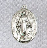 Miraculous, Oval, Dbl Row, 5/8", Sterling Silver, Your Choice of Chain # 43640