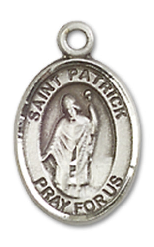 1/2" Sterling Silver St. Patrick Charm Medal, Your Choice of Chain, # 10005