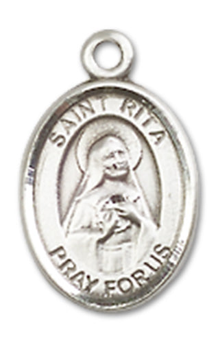 Fine Pewter St. Rita Charm Medal, 1/2", Your choice of chain, # 10402