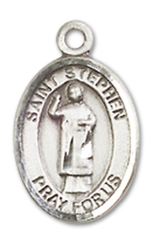 Sterling Silver Charm Medal, 1/2", St. Stephen the Martyr, Your Choice of Chain, # 10025