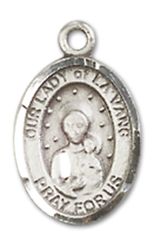 Our Lady of La Vang Charm Medal, Fine Pewter, 1/2", Your choice of chain, # 10424