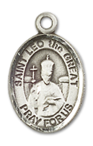 1/2" Sterling Silver St. Leo the Great Charm Medal, Your Choice of Chain, # 10040