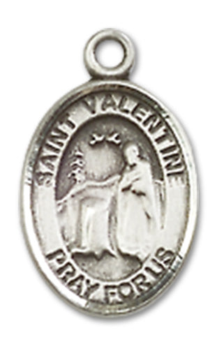 St. Valentine Charm Medal, Sterling Silver, 1/2", Your choice of chain, # 10041