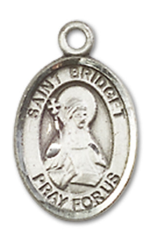 St. Bridget of Sweden Charm Medal, Fine Pewter, 1/2", your choice of chain, # 10431