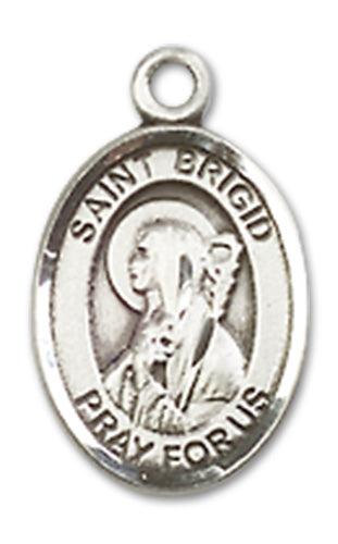 St. Brigid of Ireland Charm Medal, Fine Pewter, 1/2", your choice of chain, # 10432